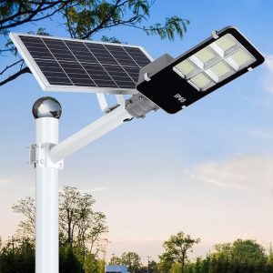 Lighteme 400W Solar Street Lights Outdoor. Dusk to Dawn Solar Led Outdoor Light with Remote Control. 6500K Daylight White