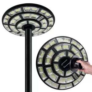 Lighteme 2500W Solar Outdoor Light UFO Garden Pole And Wall Street Lights For Home. Yard. Farmhouses with Remote
