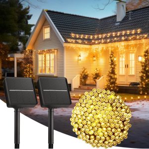 Lighteme 33Ft Solar Led string light 100LED Light-Green Wire