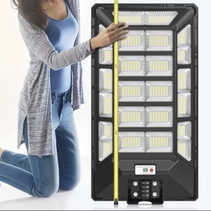 Lighteme 1800W Solar Street Lights Outdoor Waterproof 6500K Dusk to Dawn 180000 Lumen Motion Sensor Super Bright Solar Parking Lot Light