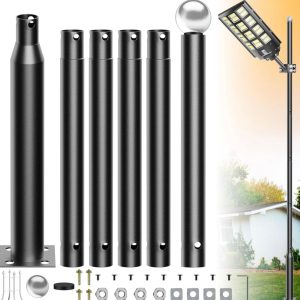 Lighteme 20Ft Commercial Grade Street/Parking/Flag Light Pole. Aluminum + Cage 1-Pack