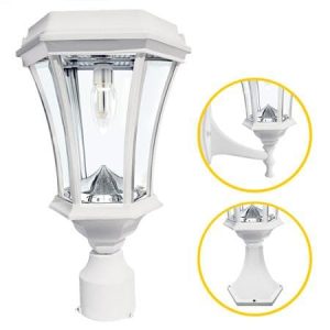 Lighteme White Solar Lamp Post Lights - Bulb Solar Lamp