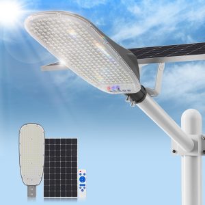 Lighteme 4000W Solar Street Lights Outdoor.400000LM Ultra-bright Solar Parking Lot Lights Dusk to Dawn.Heavy Duty Split Type