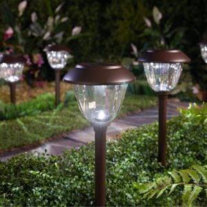 Lighteme 10 Pack Solar Pathway LED Lights Outdoor-Stainless Steel 15 Lumen( Bronze )