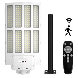 Lighteme 1500W Solar Street Light Outdoor Waterproof. 6500K Motion Sensor Lights Dusk to Dawn. 200.000LM Wall Light with Remote Control