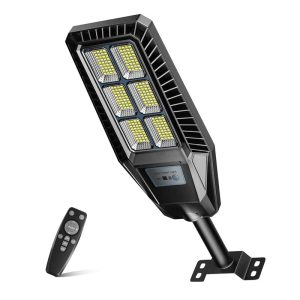 Lighteme 300W Solar Street Light 30000LM LED Outdoor Waterproof Dusk to Dawn for Yard Lighting IP66 6000K with Bracket and Remote Control