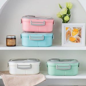 Lighteme Portable Lunch Container with Compartments & Carrying Handle