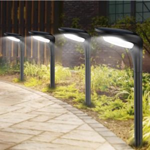 Lighteme Solar Pathway Lights. 4-Pack Color Glow LED Landscape Lighting-20 Lumen
