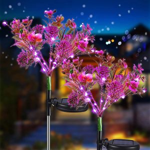 2 Pack - Lighteme Solar Powered Phalaenopsis Flowers Lights Design. Waterproof