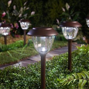 Lighteme 8 Pack Solar Pathway LED Lights Outdoor-Stainless Steel 15 Lumen