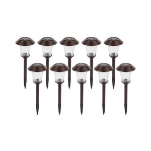 Lighteme High-End Solar LED Pathway Lights Glass And Stainless Steel (10-Pack)