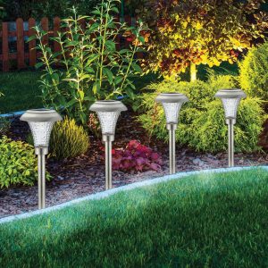 Lighteme Silver Solar Powered LED Pathway Light (Pack of 16 )