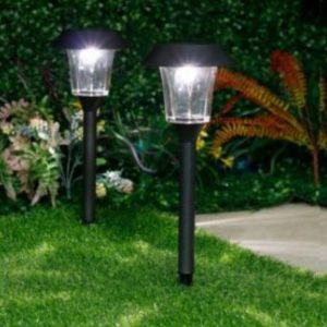 Lighteme 8 Pack Solar Pathway LED Lights Outdoor Color Changing -Stainless Steel