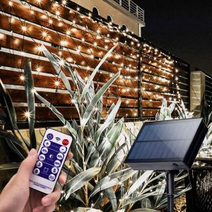 Lighteme Solar Net Mesh Lights 360 LED  with Remote. 11.8Ft x 4.9Ft Fence String Light