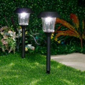Lighteme Bronze 8-Piece Large Solar Pathway Lights - Changing Color Model SGL-13119