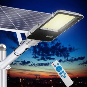 Lighteme 1000W Commercial Solar Street Light Outdoor 100000 Lumens Dusk to Dawn Solar with Remote Control
