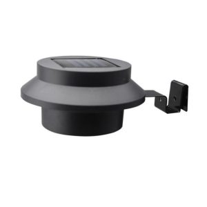 Lighteme Black Solar Powered LED Post Cap Fence Light 4 Pack