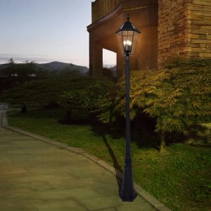 Lighteme Outdoor Solar LED Lamp Post Lights 300 Lumen 90 Inch Tall