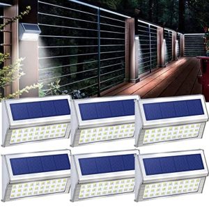 【6 Pack】Lighteme 30 LED Solar Step Lights Outdoor Stainless Steel Bright Solar Deck And Stairs Lights