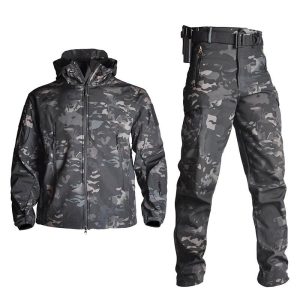 Lighteme Men's Softshell Clothing Suit Waterproof Tactical Uniform
