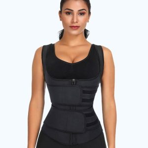 Lighteme Premium Waist Trainer Vest - Double Velcro Compression Straps with Supportive Zipper!