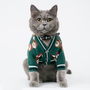 Lighteme Bear Print Christmas Cat/Dog Sweater (7 sizes)