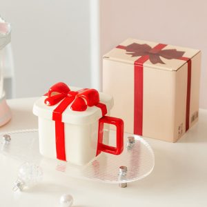Lighteme Bow Knot Gift Box Ceramic Mug