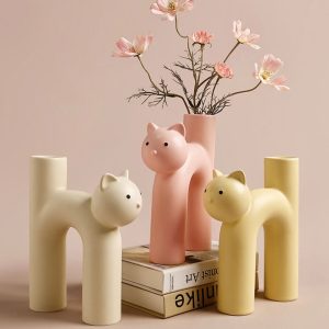 Lighteme Cat Shape Ceramic Vase