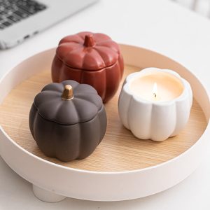 Lighteme Ceramic Pumpkin Candle Cup