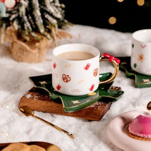 Lighteme Christmas Ceramic Cups and Saucer