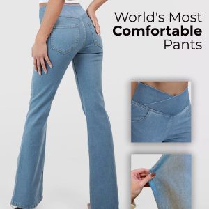 Lighteme High-waisted crossover jeans