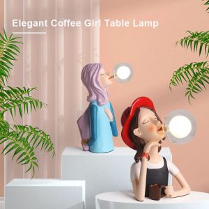 Lighteme Elegant Coffee Girl Table Lamps