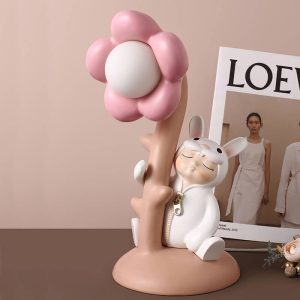 Lighteme Flower Rabbit Resin Table Lamp