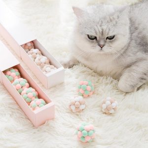 Lighteme Interesting Pet Cat Toy Colorful Handmade Plush Ball (2 colors)