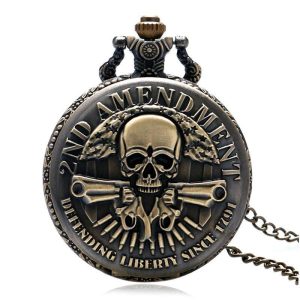 Lighteme Skull Design Pocket Watch