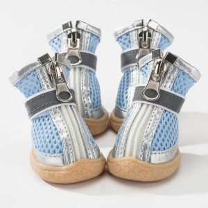 Lighteme Pet Dog Shoes Summer Breathable  4pcs/set Dog's Boots (10 colors & 5 sizes)