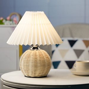 Lighteme Rattan Pleated Table Lamp