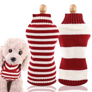 Lighteme Red Stripe Dog Knitting Two Legs Cloth (2 Types & 5 sizes)