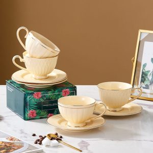 Lighteme Retro Ceramic Coffee Cup And Saucer Set