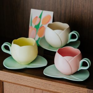 Lighteme Spring Tulip Ceramic Cup and Saucer