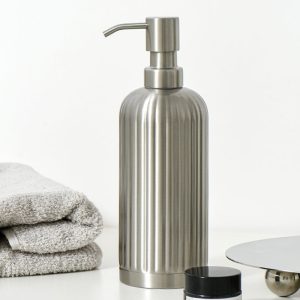Lighteme Striped Stainless Steel Soap Dispenser