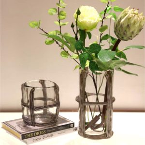 Lighteme Striped Vintage Glass Vase