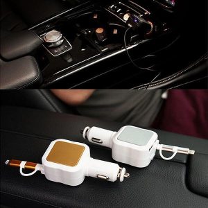 Lighteme Two-In-One Retractable Car Charger (4 colors)