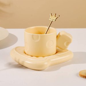 Lighteme Toast Ceramic Cups and Saucers