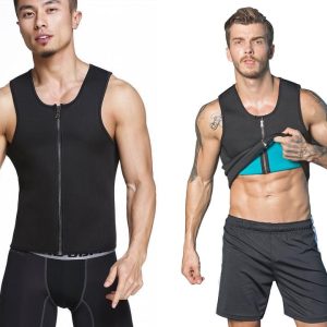 Lighteme Men's Waist Training Zip Up Sauna Vest - Tone Up Fast!